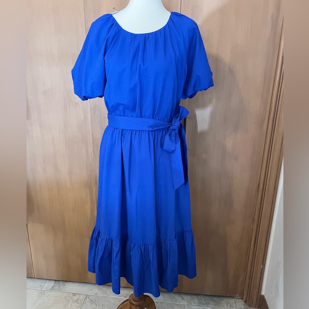 Talbots short sleeve bright blue dresss, medium NWT